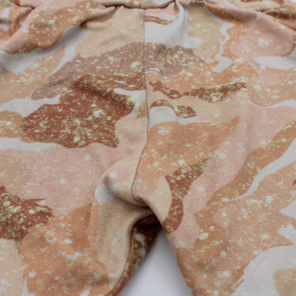 Girls Size 4 Handmade Legging Shorts – Cream Peach Print - Picture 2 of 3